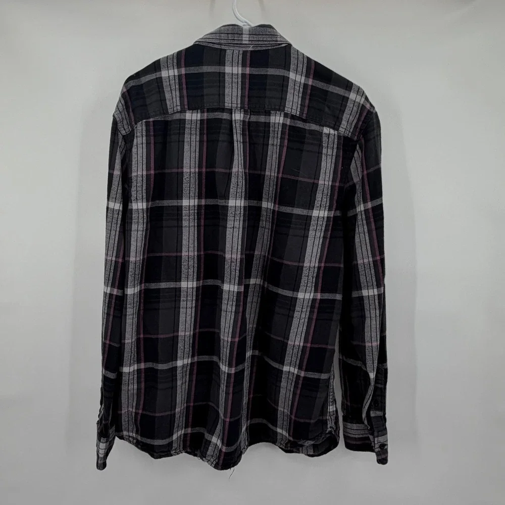 The North Face Flannel Shirt Mens Large Gray Plaid Long Sleeve Button Down
